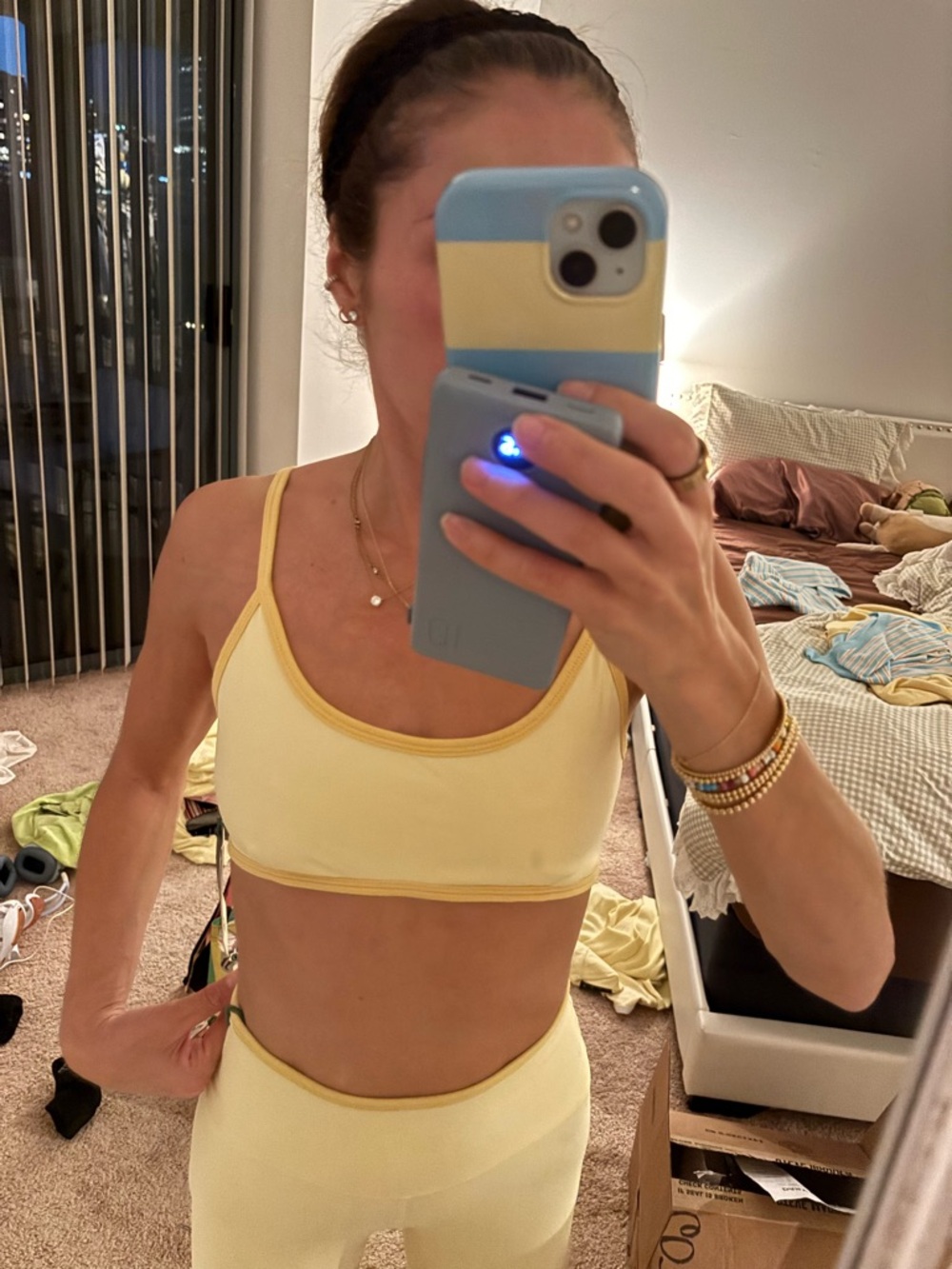 Go! Stretch Bra - Butter + Sunny with Tonal (matching leggings sold separate)